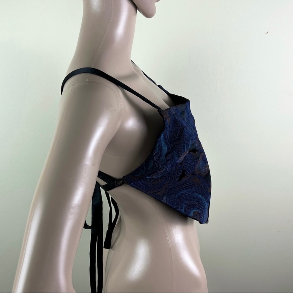 NEW ROSETTA GETTY FLORAL JACQUARD CROP TOP - Picture 4 of 9